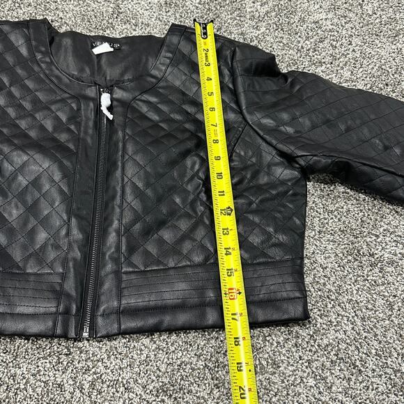 New with tags, VENUS Faux-Leather Quilted Jacket Black, Size 16 - Picture 8 of 14
